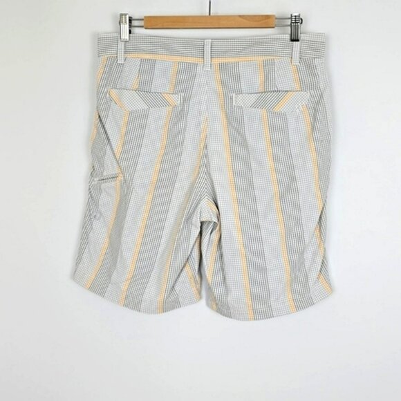 Lululemon Men's Kahuna Shorts Gray Orange Plaid Lightweight 8.5" Inseam Sz 34 - Picture 2 of 16